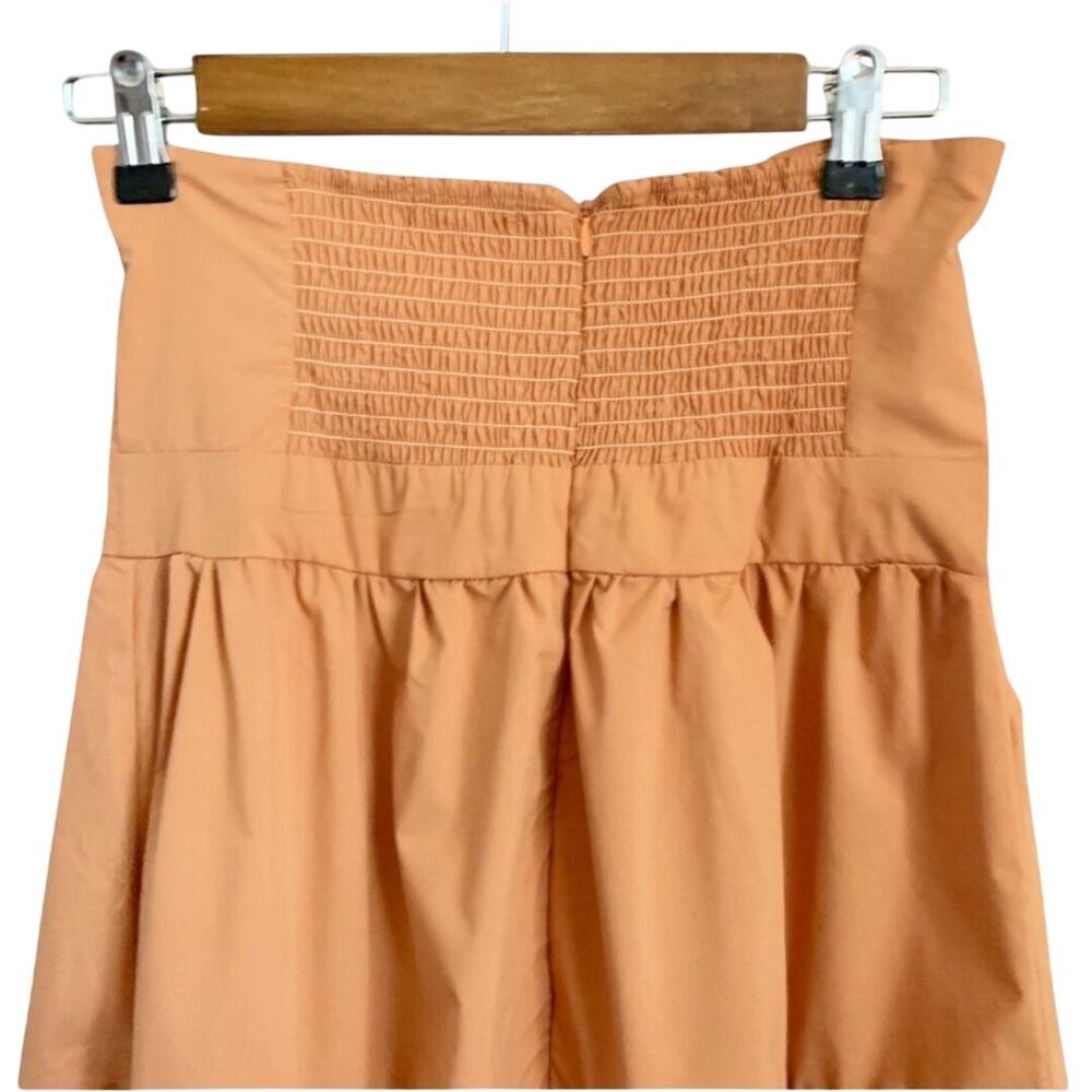 Anthropologie Strapless Tie Front Midi Dress Medium Orange NWT - Picture 5 of 8
